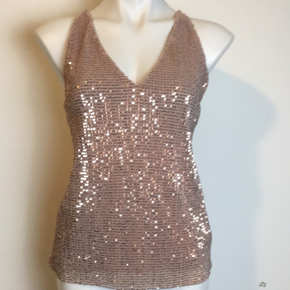 Express Spagetti Strap Sequin Party Top